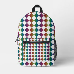 Sac À Dos Imprimé Harlequin multicolore couleur Diamond Checker