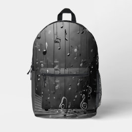 Sac À Dos Imprimé Harmoniques : Gris Musique Artwork Mode Design