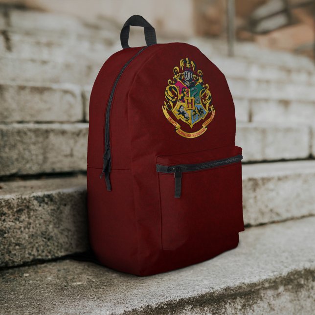Sac À Dos Imprimé Harry Potter | Armoiries de Poudlard - Couleurs co (Backpack on steps)