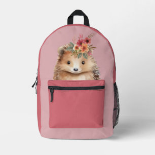 Sac À Dos Imprimé Hérisson rose