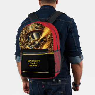 Sac À Dos Imprimé Héros de tous les jours Golden Firefighter Valor