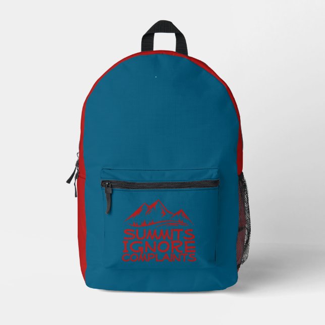 Sac À Dos Imprimé Hiker camping humor blue red (Recto)