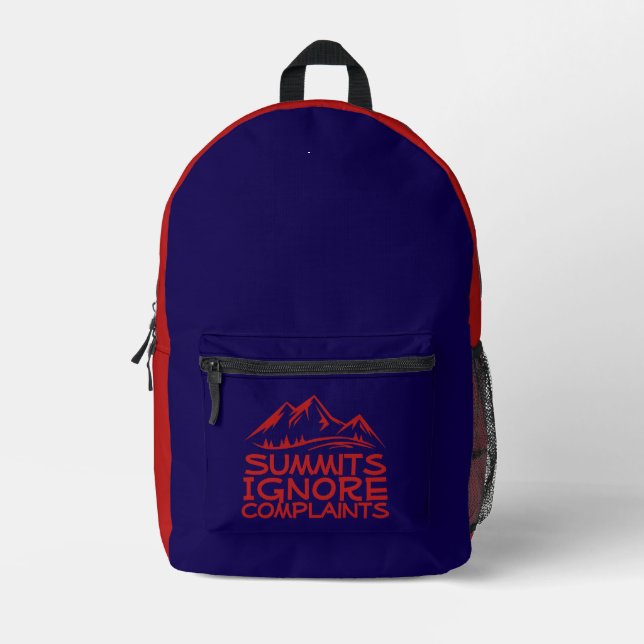Sac À Dos Imprimé Hiker camping humor blue red (Recto)