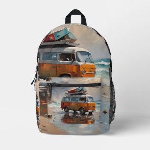 Sac À Dos Imprimé Hippie Van Seascape Voyageur Mood Art