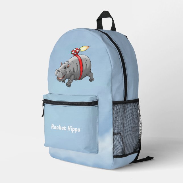 Sac À Dos Imprimé Hippopotame Fusée (Coin arrière droit)