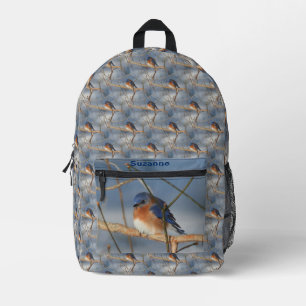 Sac À Dos Imprimé Hiver Bluebird Animal Motif Personnalisé