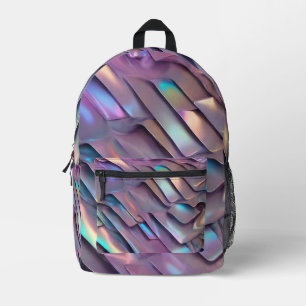 Sac À Dos Imprimé Holographie abstraite/iridescente futuriste