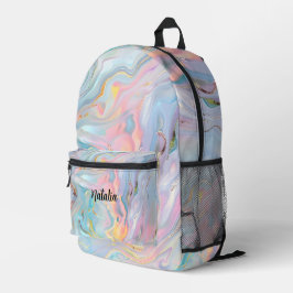 Sac À Dos Imprimé Holographique Iridescente Opal Marble Girls