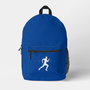 Sac À Dos Imprimé Homme Coureurs Silhouette Bleu Profond