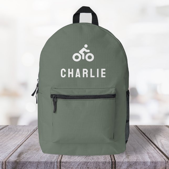 Sac À Dos Imprimé Icône Vélo Motif Vert Vélo (Créateur téléchargé)