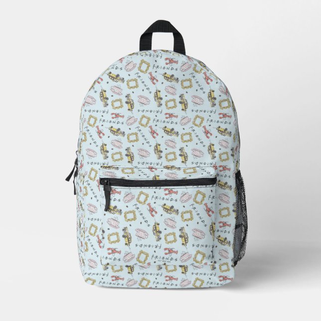 Sac À Dos Imprimé Icônes d'aquarelle AMIS™ Motif (Recto)