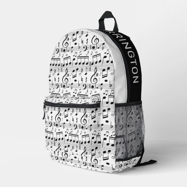 Sac À Dos Imprimé Illustration de musique de nom personnalisé (Coin arrière droit)