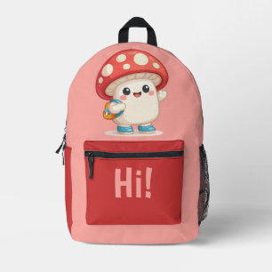 Sac À Dos Imprimé Illustration d'un ami champignon mignon Kawaii