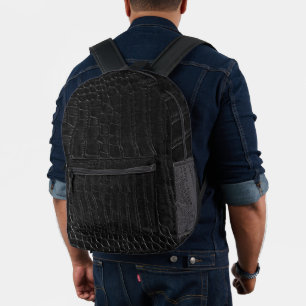 Sac À Dos Imprimé Impression de cuir de faux crocodile alligator noi
