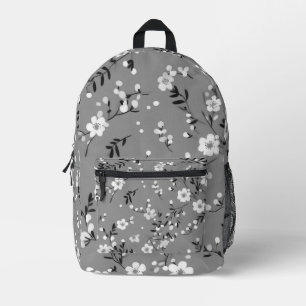Sac À Dos Imprimé Impression Posy Sur Gris