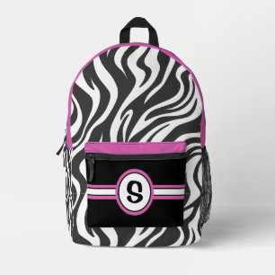 Sac À Dos Imprimé Impression Zebra personnalisée et rose chaud