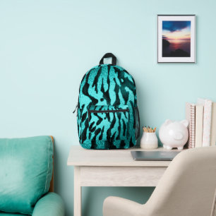 Sac À Dos Imprimé Impression Zebra turquoise