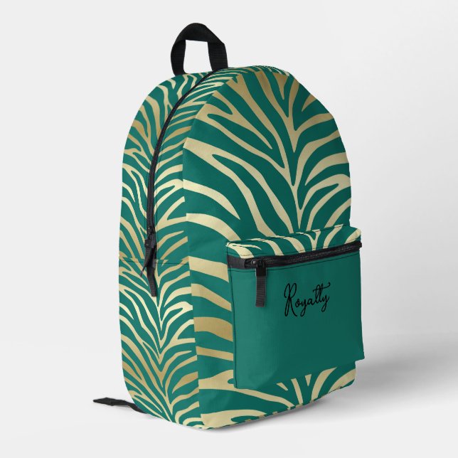 Sac À Dos Imprimé Imprimer Safari Turquoise (Coin arrière gauche)