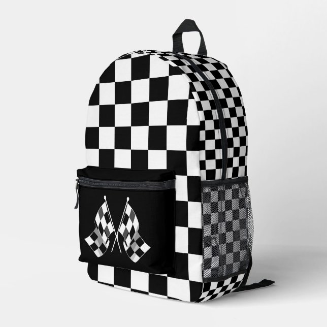 Sac À Dos Imprimé Indicateurs À damiers Racing (Coin arrière droit)