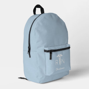 Sac À Dos Imprimé Infirmière diplômée RN personnalisée Bleu pastel