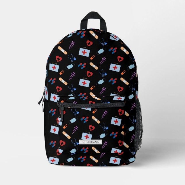 Sac À Dos Imprimé Infirmière infirmière infirmier personnalisée Moti (Recto)