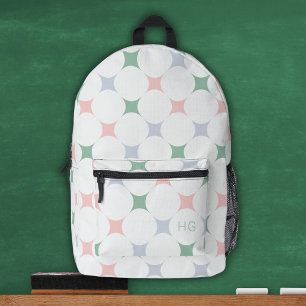 Sac À Dos Imprimé Initiales de Monogramme rose et vert mignon Pastel