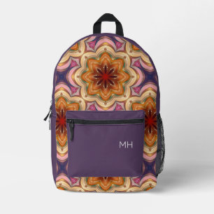 Sac À Dos Imprimé Initiales du Motif de monogrammes Mandala à la mod