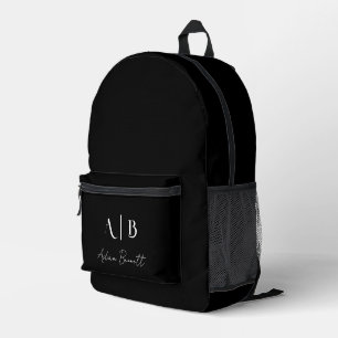 Sac À Dos Imprimé Initiales Monogrammes Personnalisées Modernes Nom