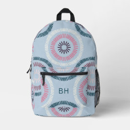 Sac À Dos Imprimé Initiales monographiques rose et bleu cool