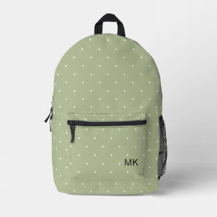 Sac À Dos Imprimé Initiales simples de monogramme vert Polka Point