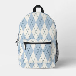 Sac À Dos Imprimé Jacquard bleu pâle Imprimer Monogrammes Initiales
