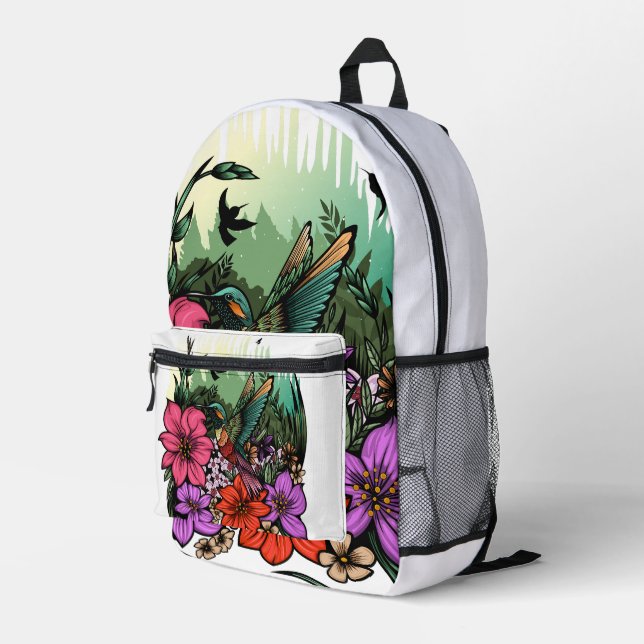 Sac À Dos Imprimé Jardin des colibris (Coin arrière droit)