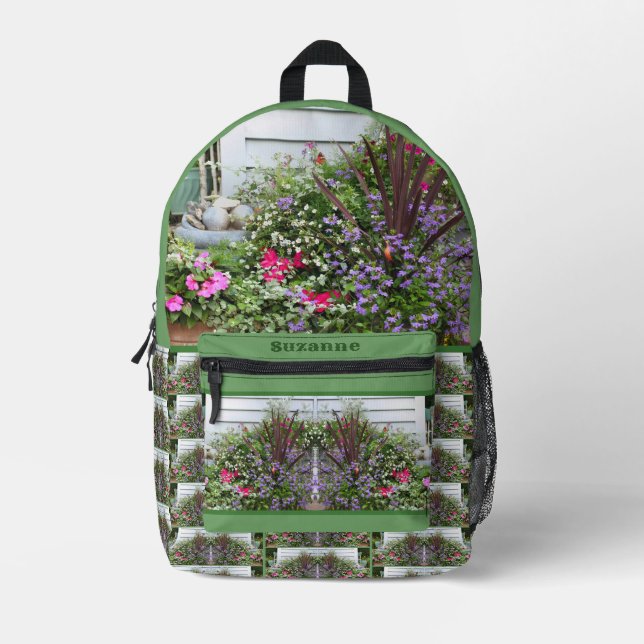Sac À Dos Imprimé Jardin Fleur Jardin Personnalisé (Recto)