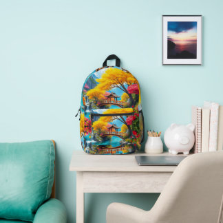 Sac À Dos Imprimé Jardin Japonais Enchanté Art Enfants