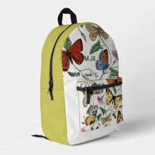 Sac À Dos Imprimé Jardin Papillon Jaune Chic Monogramme Nature