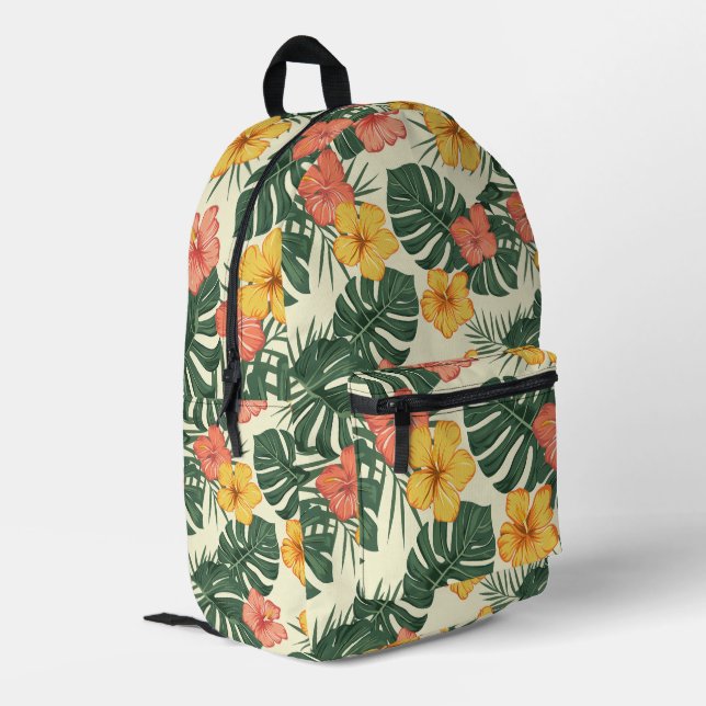 Sac À Dos Imprimé Jardin tropical d'Hibiscus (Coin arrière gauche)