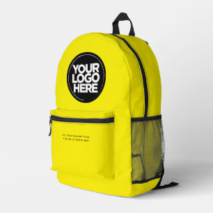 Sac À Dos Imprimé Jaune   Logo et texte personnalisés