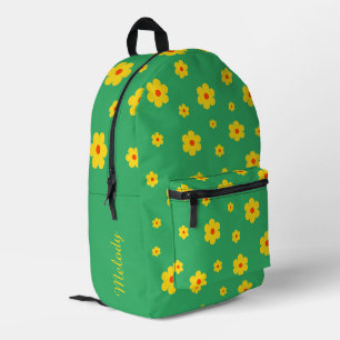 Sac À Dos Imprimé Jaune rétro marguerite Vintage motif floral