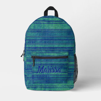 Sac À Dos Imprimé Joli bleu vert Motif d'aquarelle désagréable