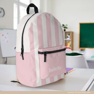 Sac À Dos Imprimé Joli Cartable Fille Retour à l'École à Rayures Ros
