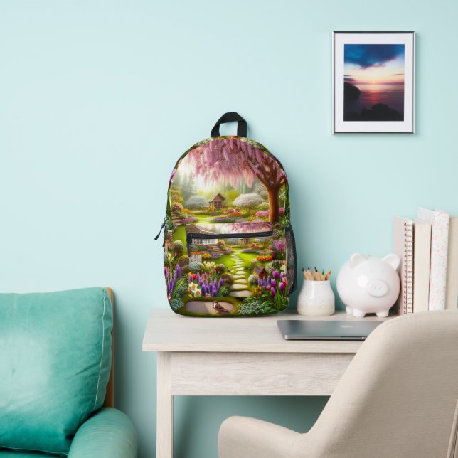 Sac À Dos Imprimé Joli Jardin Fleuri (Insitu)