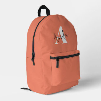Sac À Dos Imprimé Joli Monogramme rose élégant moderne