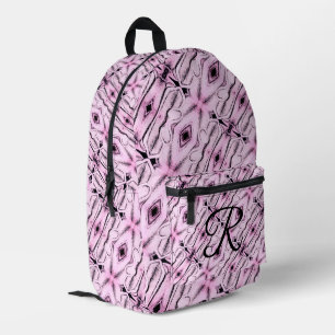 Sac À Dos Imprimé Joli Monogramme rose et noir