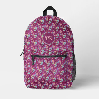 Sac À Dos Imprimé Joli Pastel rose Motif Abstrait Monogramme
