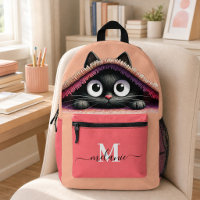 Joli Petit Chat Noir Abricot Rose Nom Personnalisé