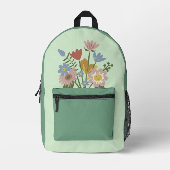Sac À Dos Imprimé Jolie aquarelle florale (Recto)