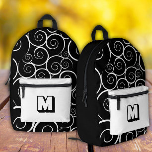 Sac À Dos Imprimé  Jolis motifs de filles noir et blanc 