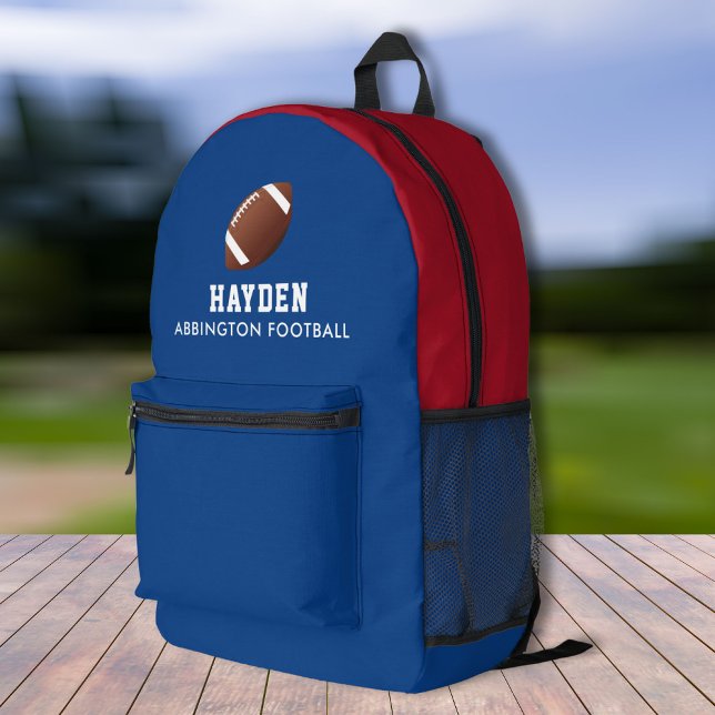 Sac À Dos Imprimé Joueur de football Couleurs d'équipe personnalisée (Créateur téléchargé)