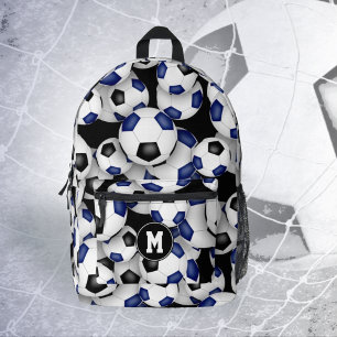Sac À Dos Imprimé joueur de football monogrammed bleu noir couleurs 