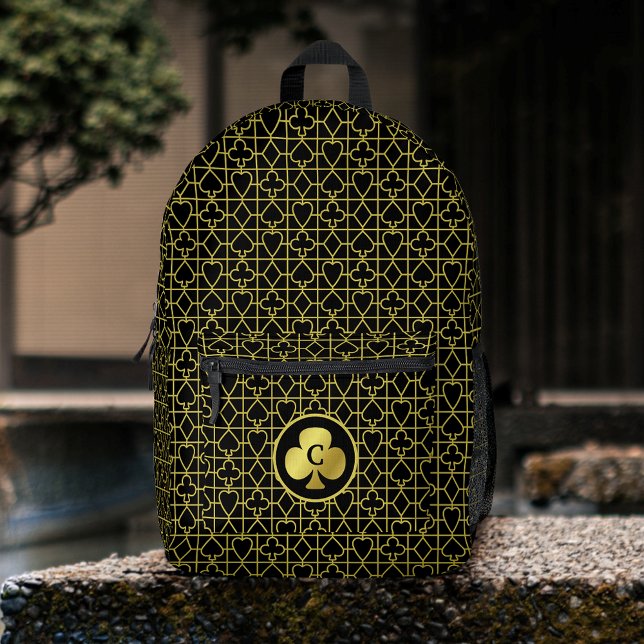 Sac À Dos Imprimé Joueur de poker Monogram Club Black Gold Card (Créateur téléchargé)